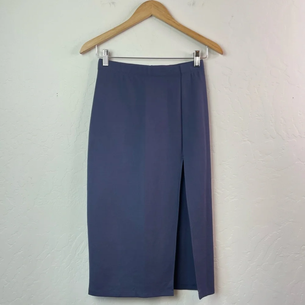 Aritzia Babaton Pencil Slit Pull-On Midi Skirt in Dive Blue Size 4
